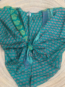 Upcycled Sari Tie Top